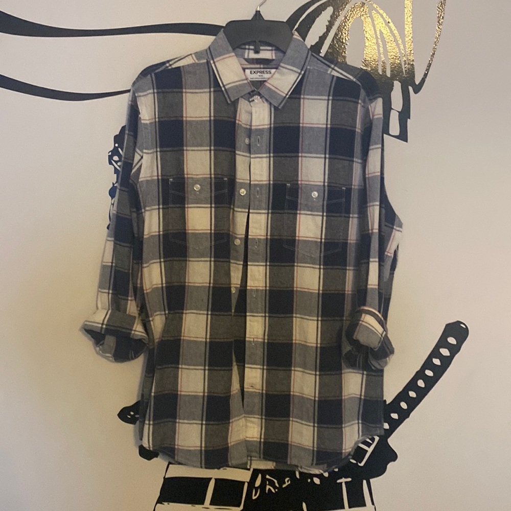 Two Express Button Up Dress Shirts
